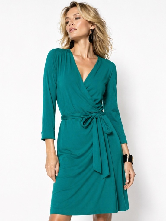 Diane Von Furstenberg Dresses & Skirts - Diane Von Furstenberg Teal Wrap Mini Dress for wedding guest business casual